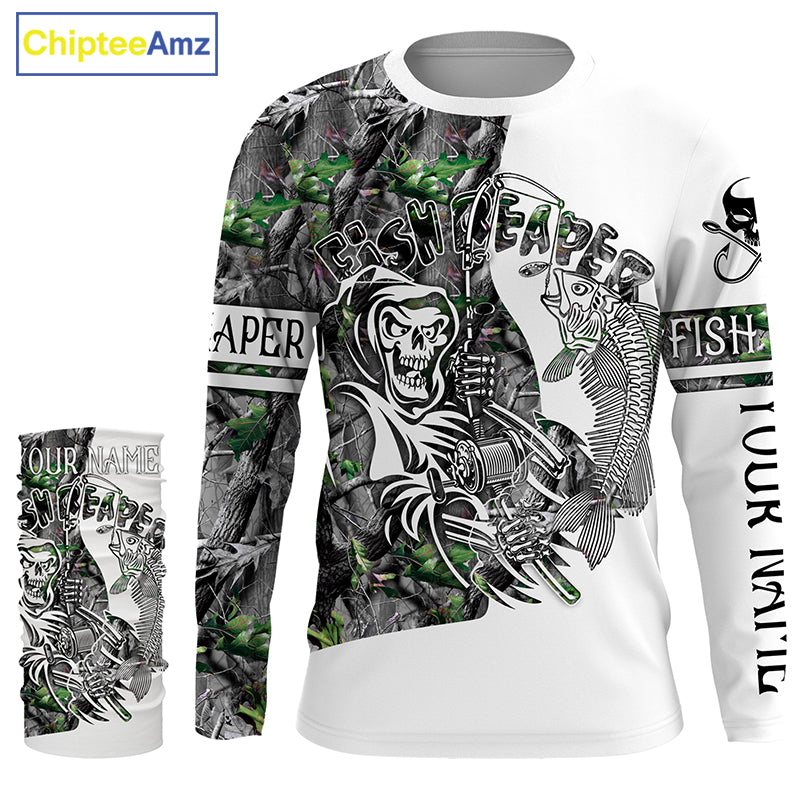 Fish reaper fishing camouflage UV long sleeve shirts Custom fishing apparel NQS2519