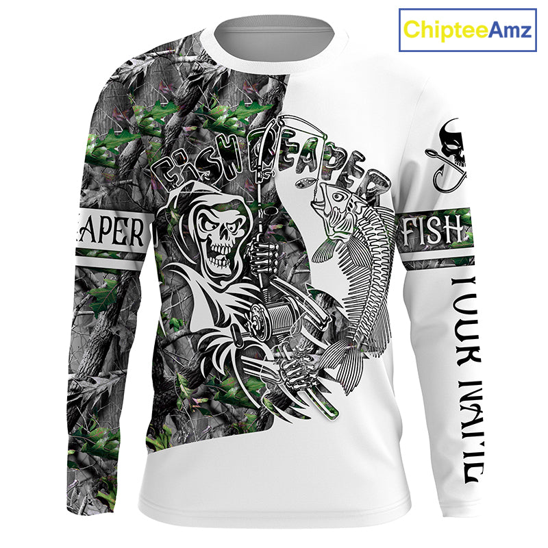 Fish reaper fishing camouflage UV long sleeve shirts Custom fishing apparel NQS2519
