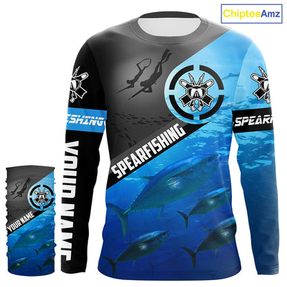 Tuna blue water spearfishing Custom Name UV protection UPF 30+ fishing jersey, custom fishing apparel NQS3070