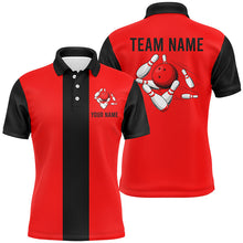 Load image into Gallery viewer, Personalized Red Black Retro Bowling Polo Shirts For Men custom vintage bowling team jerseys NQS6881
