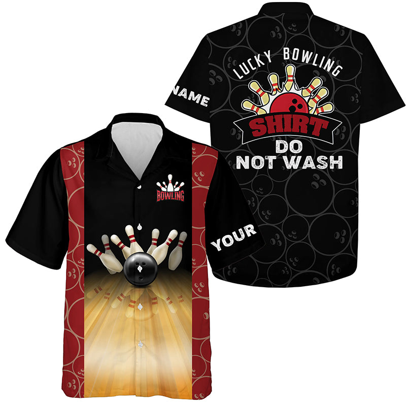 Custom Hawaiian bowling shirt for men – personalized team jersey front view