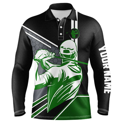 Black Mens golf polo shirt custom name golfing gifts, personalized best mens golf wear NQS4391