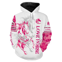 Load image into Gallery viewer, Love Horse tattoo pink camo cute horse shirt for girl Customize Name 3D All Over Printed Shirts Personalized gifts for Horse Lovers NQS2678