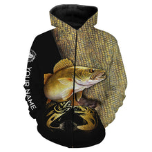 Load image into Gallery viewer, Walleye fishing customize name all over print shirts personalized fishing gift NQS228