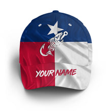 Load image into Gallery viewer, Texas Flag fishing hat fish skull custom name unisex Fishing Baseball Hat NQS3333