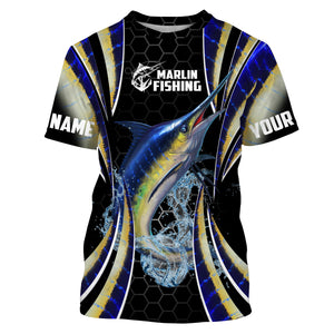 Blue Marlin saltwater Offshore fishing black scales Custom sun protection fishing jersey NQS3506