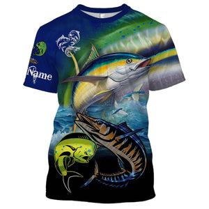 Mahi-mahi, Wahoo, Tuna Customize Name All Over Printed Shirts For Men And Women Personalized Fishing Gift NQS233