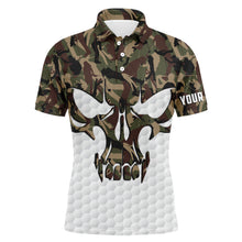 Load image into Gallery viewer, Long sleeve camo Golf skull Polo Shirts for Men custom golf shirts, gifts for golf lovers NQS3342