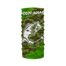 Load image into Gallery viewer, Largemouth Bass Fishing tattoo green camo Custom sun protection fishing shirts for men, women, kid NQS3354