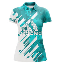 Load image into Gallery viewer, White and turquoise camo golf clubs Women golf polo shirts custom addicted golf tops for ladies NQS6467