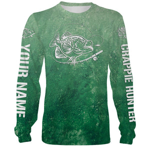 Crappie Fishing Green Water Tie Dye Customize Name 3D All Over Printed Shirts Personalized Fishing Gift For Men, Women And Kid NQS397