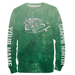 Crappie Fishing Green Water Tie Dye Customize Name 3D All Over Printed Shirts Personalized Fishing Gift For Men, Women And Kid NQS397