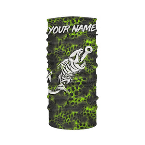 Green Camo fishing shirts Fish hook skull Custom Name sun protection mens long sleeve fishing shirts NQS5085