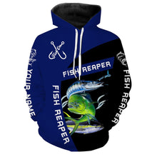 Load image into Gallery viewer, Customize Name Mahi Mahi, Tuna, Wahoo Fishing Fish Reaper 3D All Over Printed Shirts Personalized Gift For Fisherman NQS409