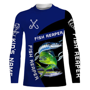 Customize Name Mahi Mahi, Tuna, Wahoo Fishing Fish Reaper 3D All Over Printed Shirts Personalized Gift For Fisherman NQS409