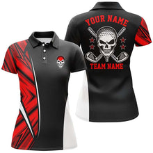 Load image into Gallery viewer, Red camo black Women golf polo shirts custom golf clubs skull golf tops for womens, best golf gifts NQS6496