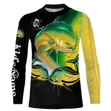 Load image into Gallery viewer, Mahi mahi ( Dorado) Fishing Customize Name UV protection quick dry UPF 30+ long sleeves fishing shirts,gifts for fishing lover NQS2448