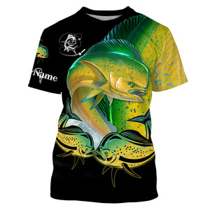 Mahi mahi ( Dorado) Fishing Customize Name UV protection quick dry UPF 30+ long sleeves fishing shirts,gifts for fishing lover NQS2448