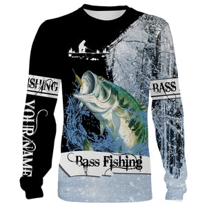 Largemouth Bass Ice Fishing 3D All Over Printed Shirts For Adult And Kid NQS295