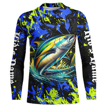 Load image into Gallery viewer, Tuna fishing green blue camo Custom UV protection performance long sleeve fishing shirt jerseys NQS7134