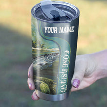 Load image into Gallery viewer, Salmon Fishing Gone Fishing Tumbler Cup Customize name Personalized Fishing gift for fisherman - NQS259
