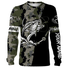 Load image into Gallery viewer, Largemouth Bass Fishing Camo Customize name 3D All over print shirts - personalized fishing gift for Adult and Kid - NQS427