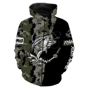 Largemouth Bass Fishing Camo Customize name 3D All over print shirts - personalized fishing gift for Adult and Kid - NQS427