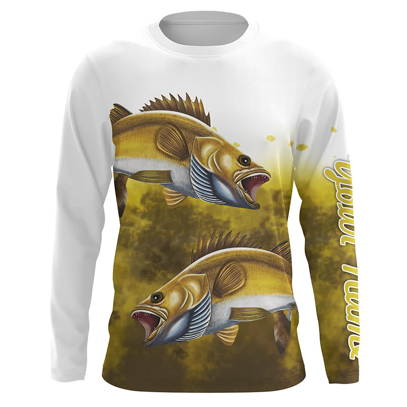 Walleye Fishing Customize Name 3D All Over Printed Shirts For Adult And Kid Personalized Fishing Gift NQS264