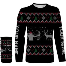 Load image into Gallery viewer, Funny Ugly Sweater pattern Bow Hunter Deer Hunting Customized name All over print Shirts, christmas shirt ideas for hunter - NQS2469