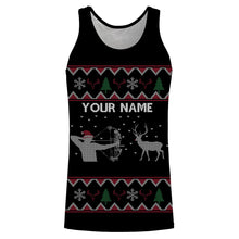 Load image into Gallery viewer, Funny Ugly Sweater pattern Bow Hunter Deer Hunting Customized name All over print Shirts, christmas shirt ideas for hunter - NQS2469
