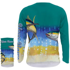 Tuna fishing saltwater fish sun protection Customize name long sleeves tournament fishing shirts NQS4502