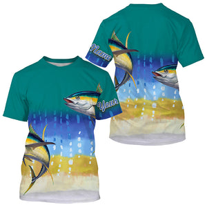 Tuna fishing saltwater fish sun protection Customize name long sleeves tournament fishing shirts NQS4502