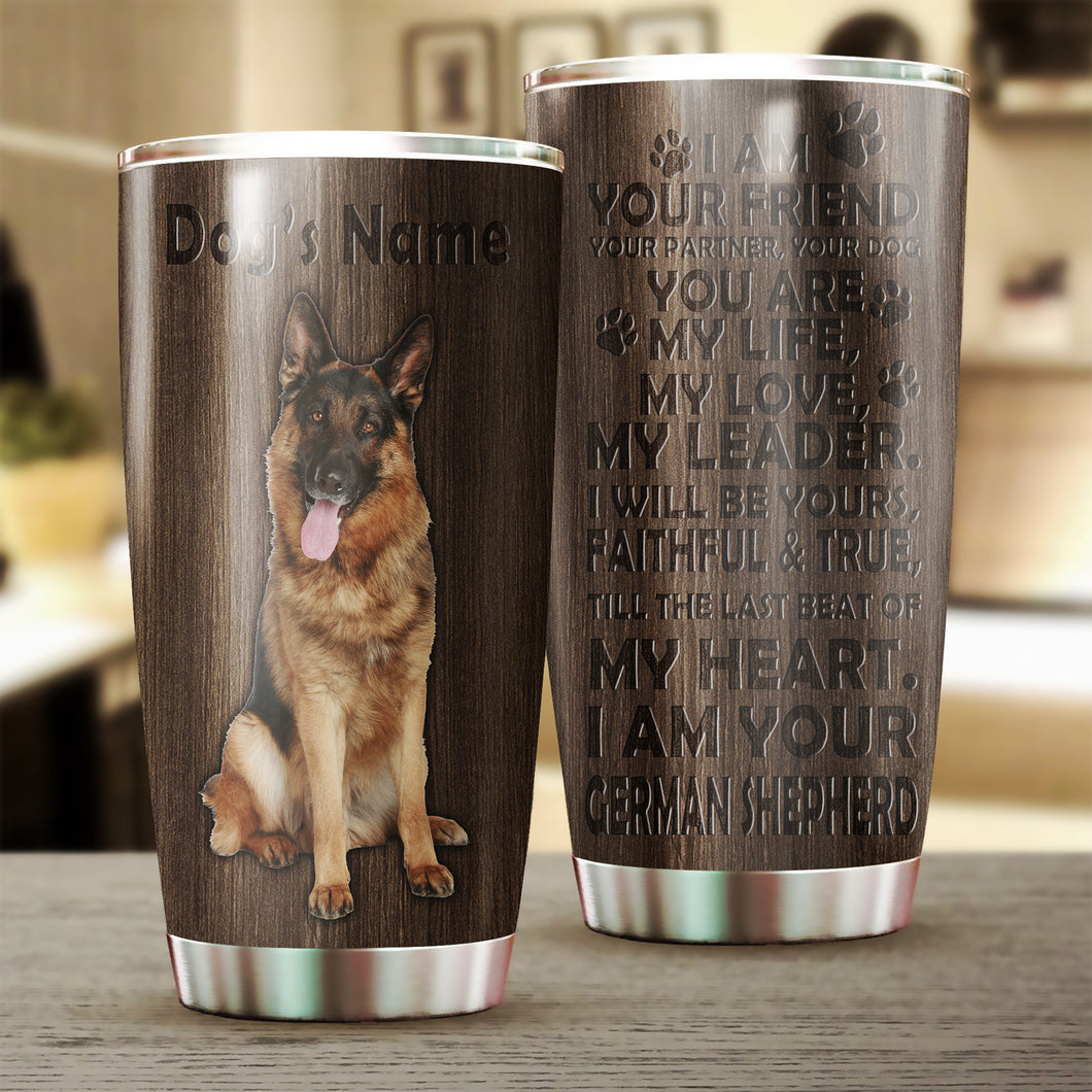German Shepherd Dog Customize name and photo Stainless Steel Tumbler Cup Personalized Fishing gift Fisherman by choice - NQS695