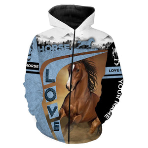 Love Horse Quater Horse Customize Name 3D All Over Printed Shirts Personalized gift For Horse Lovers NQS711