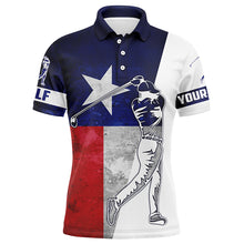 Load image into Gallery viewer, Texas flag Mens golf polos shirts custom name patriot golf gifts, golf shirts for men NQS5205