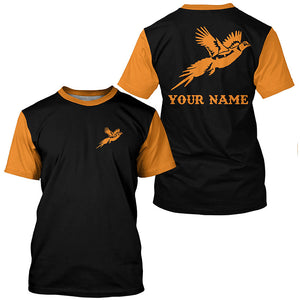 Black and orange Pheasant Hunting Custom 3D All Over Printed Shirts, Personalized Hunting gift NQS6564