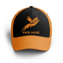 Load image into Gallery viewer, Pheasant hunting hat black and orange Custom Unisex hunting Baseball pheasant hat cap NQS6565