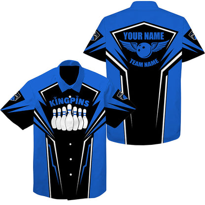 Custom Hawaiian bowling shirt for bowling –  team jersey back view