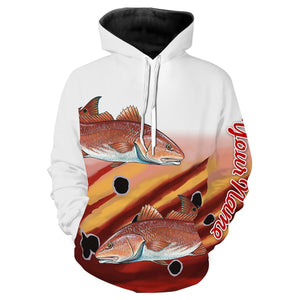 Redfish Puppy Drum Fishing Customize Name 3D All Over Printed Shirts For Adult And Kid Personalized Fishing Gift NQS275