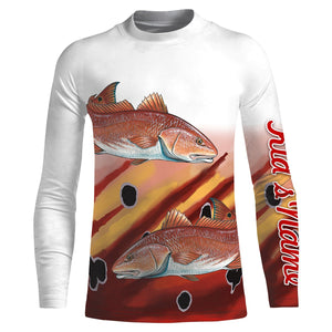 Redfish Puppy Drum Fishing Customize Name 3D All Over Printed Shirts For Adult And Kid Personalized Fishing Gift NQS275