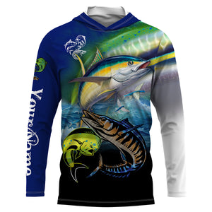 Mahi Mahi ( Dorado), Wahoo, Tuna fishing custom UV protection long sleeves NQS824