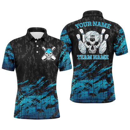Custom bowling shirt for men – personalized team jersey front view