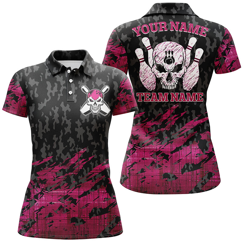 Custom bowling shirt for women – personalized team jersey front view