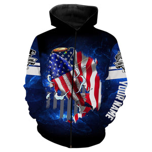 Carp Fishing 3D American Flag patriotic Customize name All over print shirts NQS449