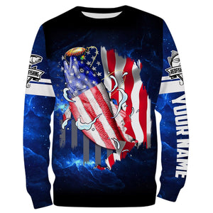 Redfish Fishing 3D American Flag Patriot Custom name All over print shirts - personalized fishing gift NQS451