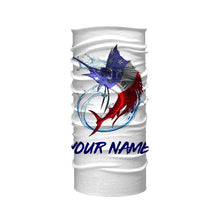 Load image into Gallery viewer, Sailfish fishing American flag patriotic Custom UV protection fishing jersey, Gifts for Fisherman NQS2942