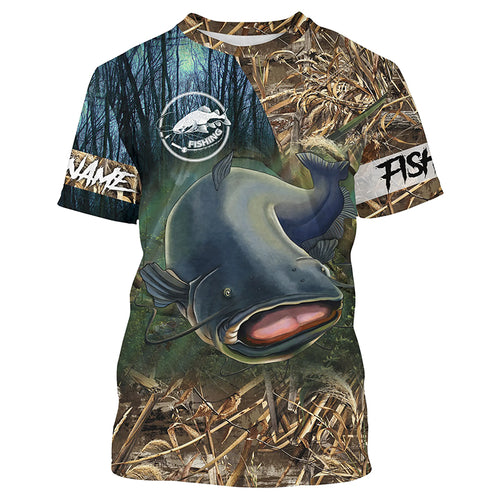 Catfish Fishing Customize Name 3D All Over Printed Shirts For Adult And Kid Personalized Fishing Gift NQS285