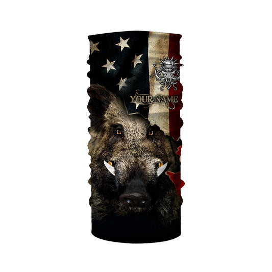 Boar hunting camo American flag patriotic Customize Name 3D All Over Printed Shirts NQS1436