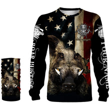 Load image into Gallery viewer, Boar hunting camo American flag patriotic Customize Name 3D All Over Printed Shirts NQS1436