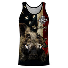 Load image into Gallery viewer, Boar hunting camo American flag patriotic Customize Name 3D All Over Printed Shirts NQS1436